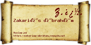 Zakariás Ábrahám névjegykártya